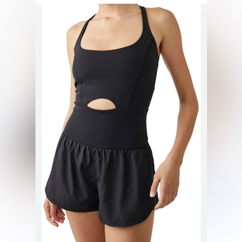 Free People Black Cutout Romper